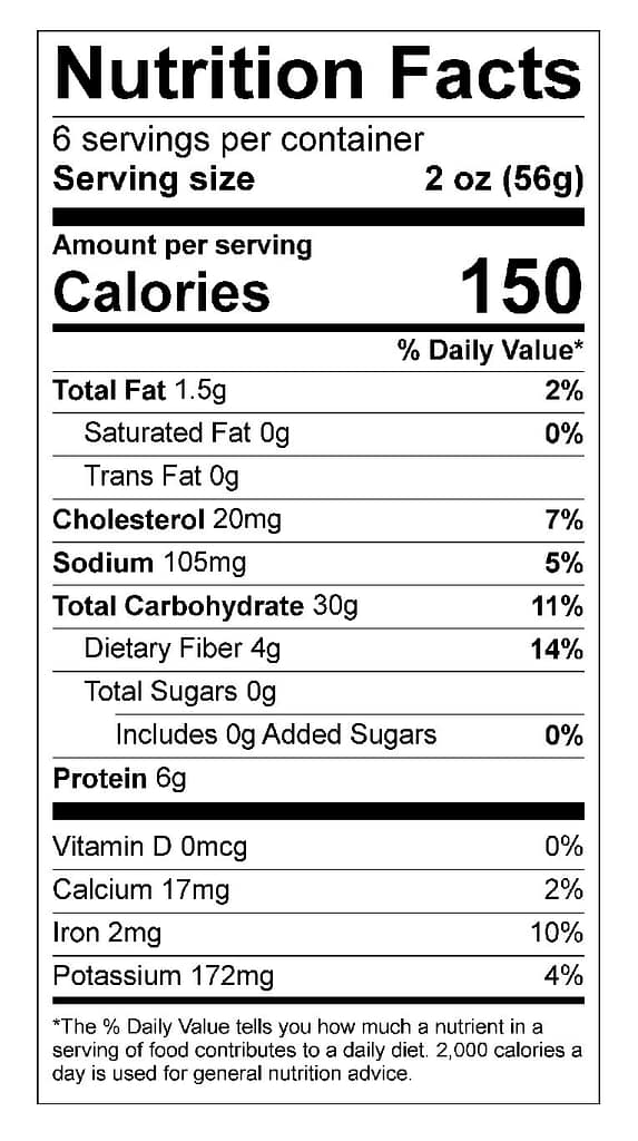 Nutritional Information for Chicken Flavored Egg Noodles